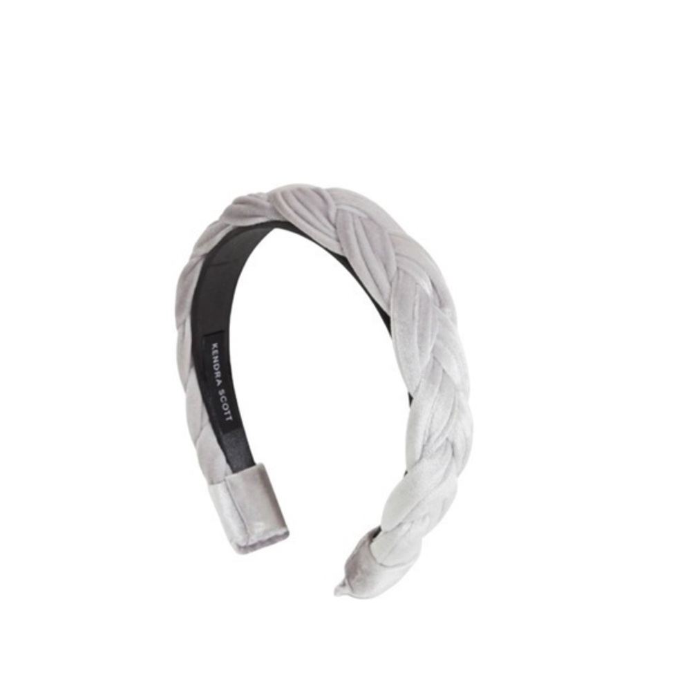 NEW Kendra Scott Grey Velvet Braided Headband‎